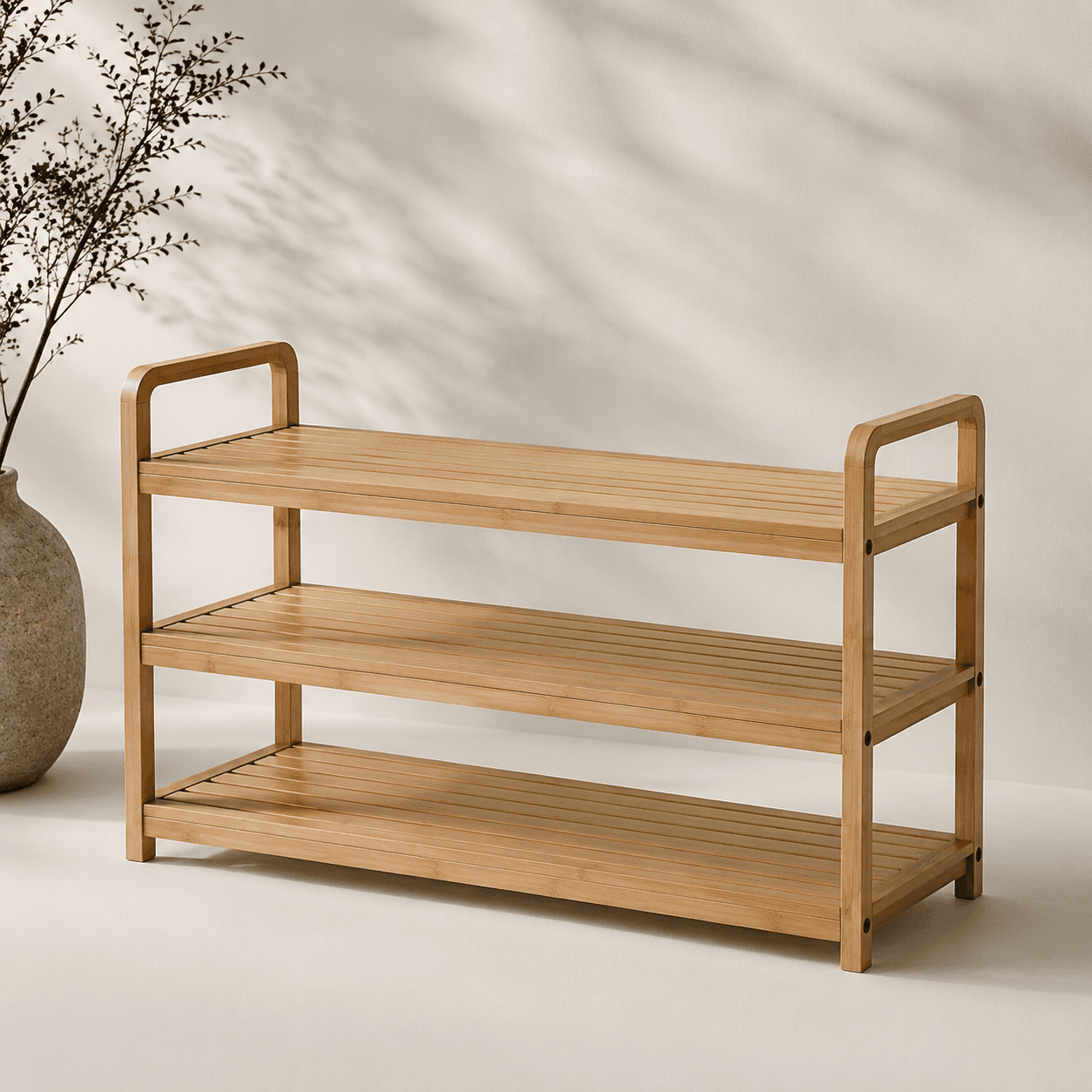 Bamboo Shoe Rack, 3-Tier